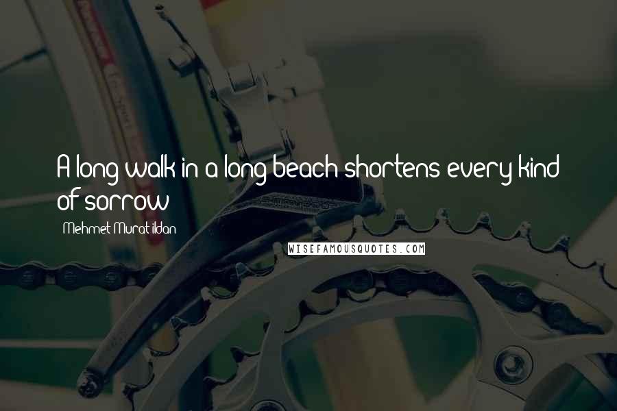 Mehmet Murat Ildan Quotes: A long walk in a long beach shortens every kind of sorrow!