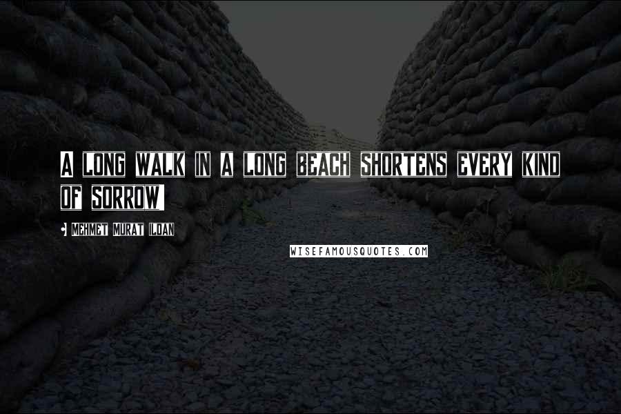 Mehmet Murat Ildan Quotes: A long walk in a long beach shortens every kind of sorrow!