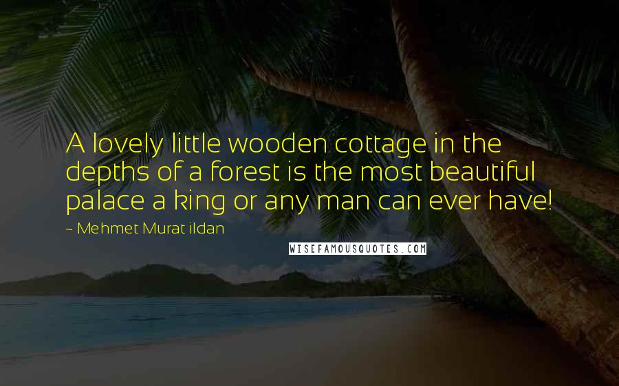 Mehmet Murat Ildan Quotes: A lovely little wooden cottage in the depths of a forest is the most beautiful palace a king or any man can ever have!