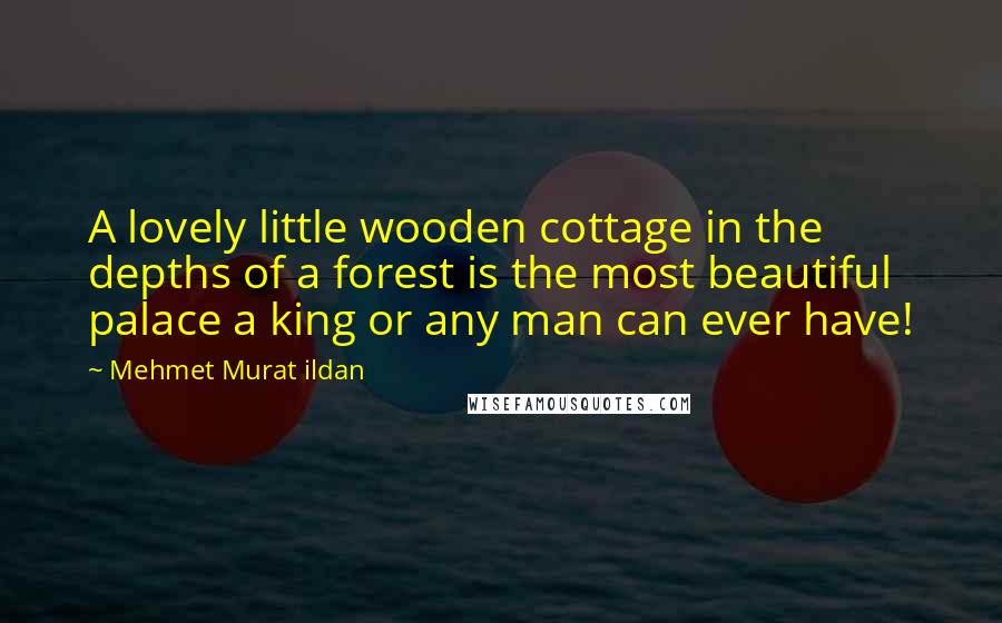 Mehmet Murat Ildan Quotes: A lovely little wooden cottage in the depths of a forest is the most beautiful palace a king or any man can ever have!