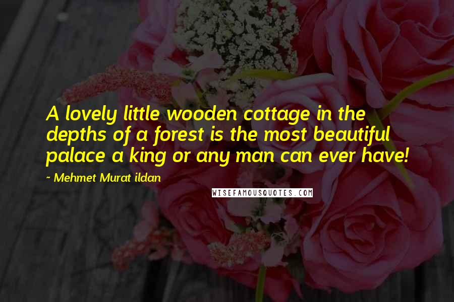 Mehmet Murat Ildan Quotes: A lovely little wooden cottage in the depths of a forest is the most beautiful palace a king or any man can ever have!