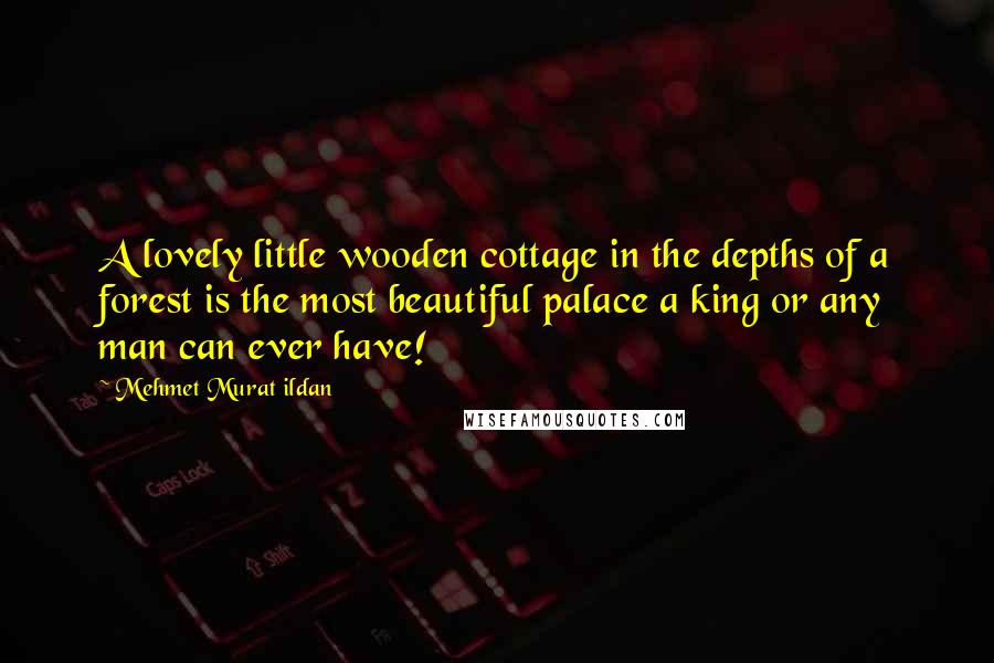 Mehmet Murat Ildan Quotes: A lovely little wooden cottage in the depths of a forest is the most beautiful palace a king or any man can ever have!