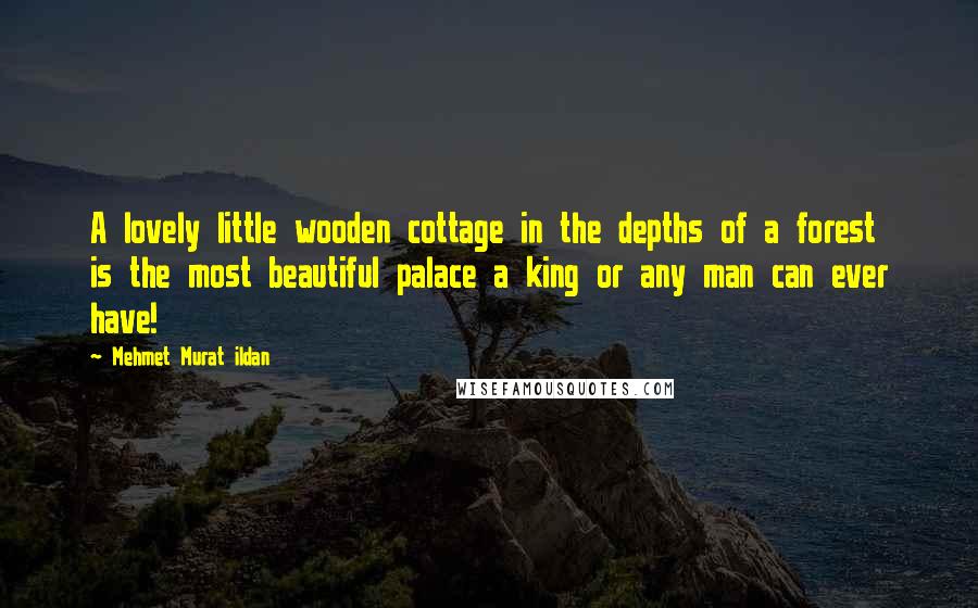 Mehmet Murat Ildan Quotes: A lovely little wooden cottage in the depths of a forest is the most beautiful palace a king or any man can ever have!