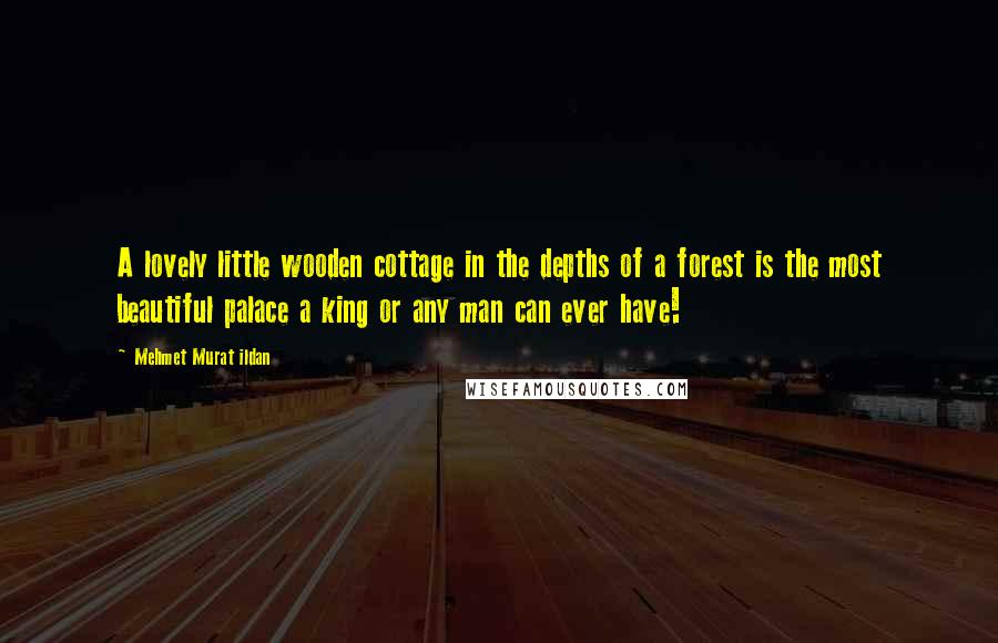 Mehmet Murat Ildan Quotes: A lovely little wooden cottage in the depths of a forest is the most beautiful palace a king or any man can ever have!