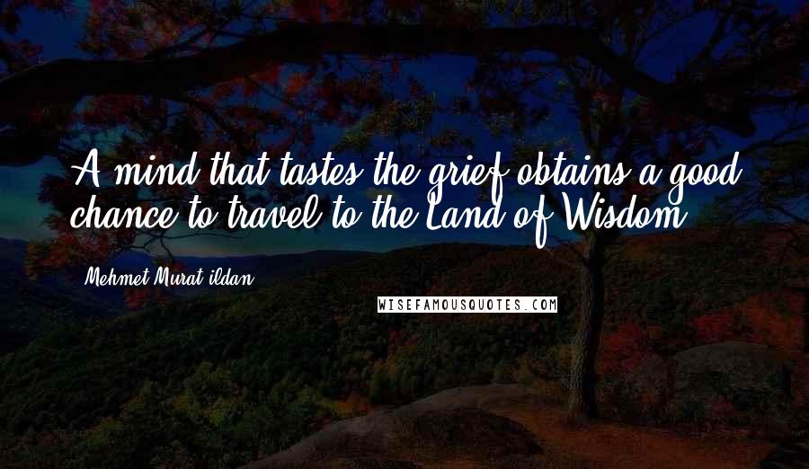 Mehmet Murat Ildan Quotes: A mind that tastes the grief obtains a good chance to travel to the Land of Wisdom!