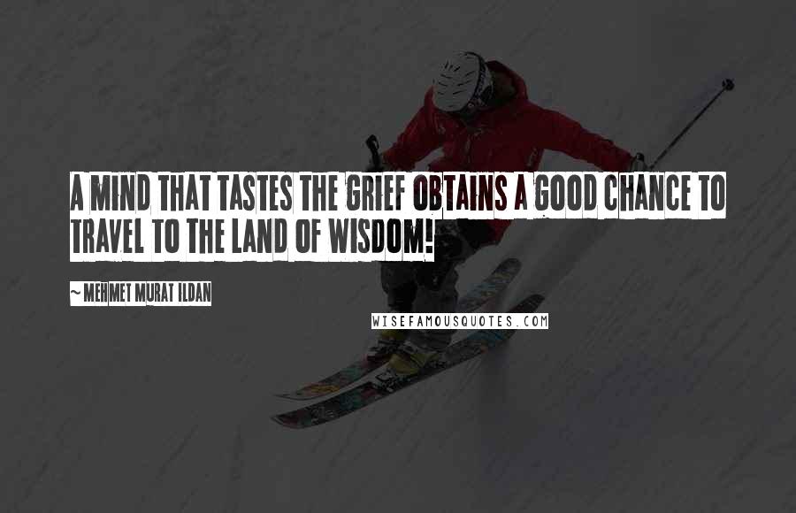 Mehmet Murat Ildan Quotes: A mind that tastes the grief obtains a good chance to travel to the Land of Wisdom!