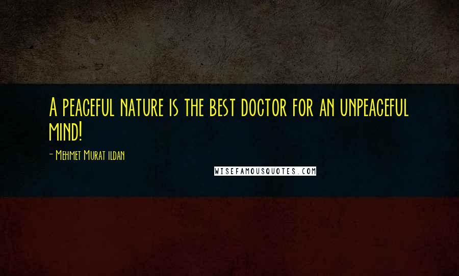 Mehmet Murat Ildan Quotes: A peaceful nature is the best doctor for an unpeaceful mind!