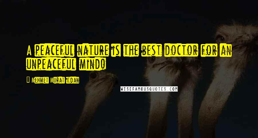 Mehmet Murat Ildan Quotes: A peaceful nature is the best doctor for an unpeaceful mind!