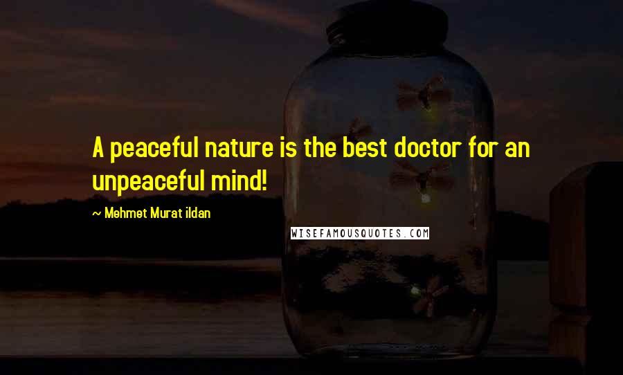 Mehmet Murat Ildan Quotes: A peaceful nature is the best doctor for an unpeaceful mind!