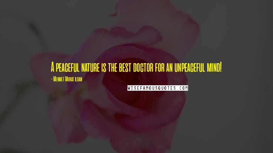 Mehmet Murat Ildan Quotes: A peaceful nature is the best doctor for an unpeaceful mind!