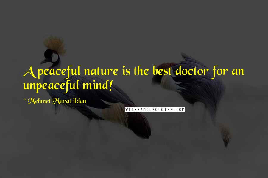 Mehmet Murat Ildan Quotes: A peaceful nature is the best doctor for an unpeaceful mind!