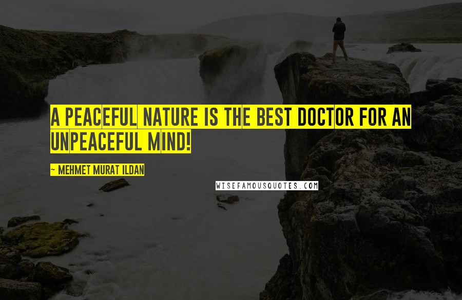 Mehmet Murat Ildan Quotes: A peaceful nature is the best doctor for an unpeaceful mind!