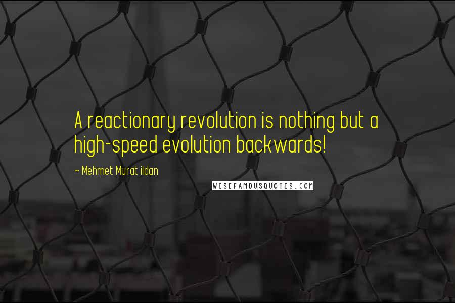 Mehmet Murat Ildan Quotes: A reactionary revolution is nothing but a high-speed evolution backwards!