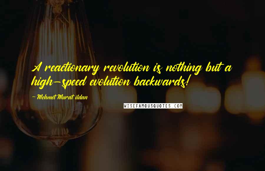 Mehmet Murat Ildan Quotes: A reactionary revolution is nothing but a high-speed evolution backwards!