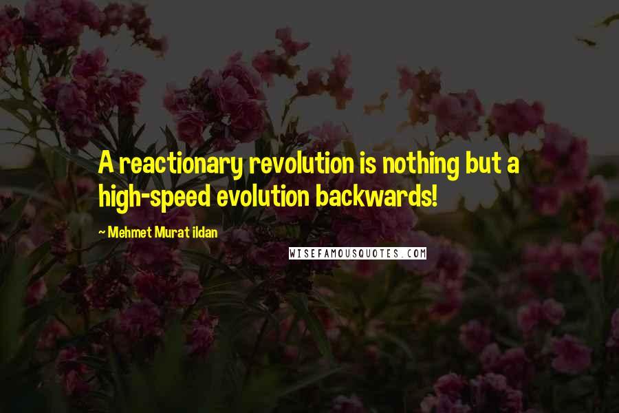 Mehmet Murat Ildan Quotes: A reactionary revolution is nothing but a high-speed evolution backwards!