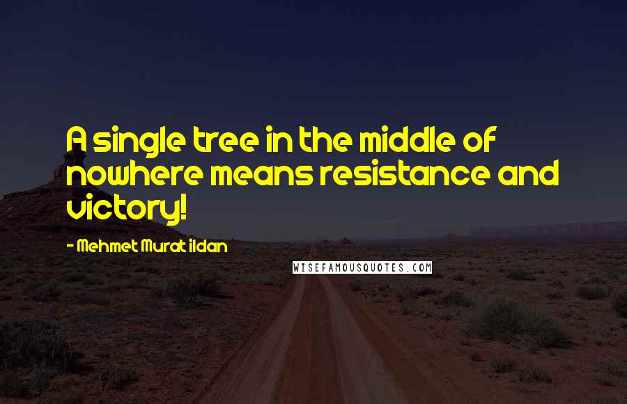 Mehmet Murat Ildan Quotes: A single tree in the middle of nowhere means resistance and victory!
