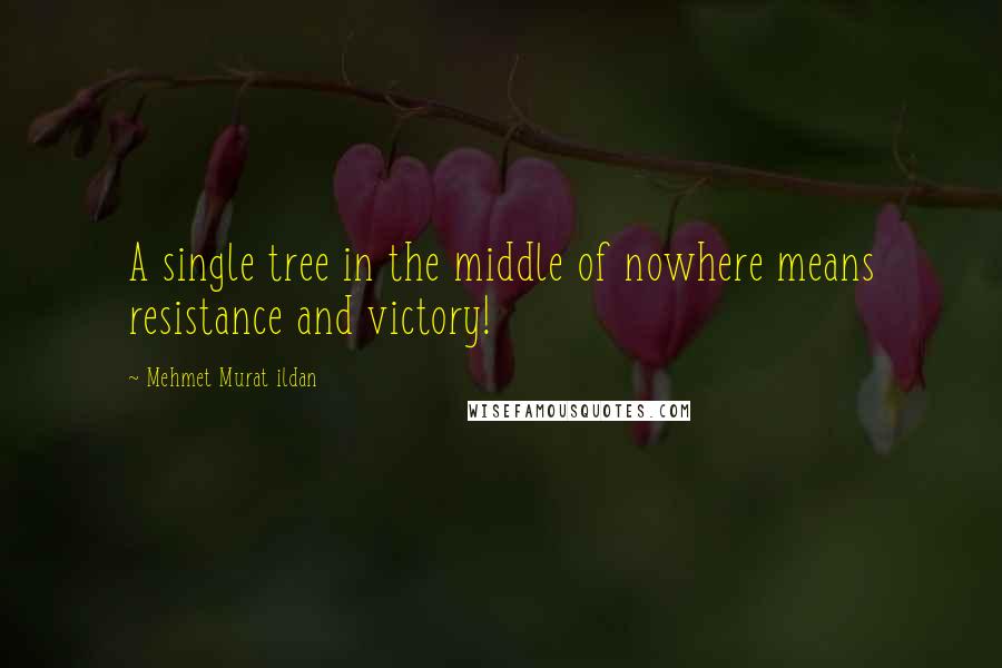 Mehmet Murat Ildan Quotes: A single tree in the middle of nowhere means resistance and victory!