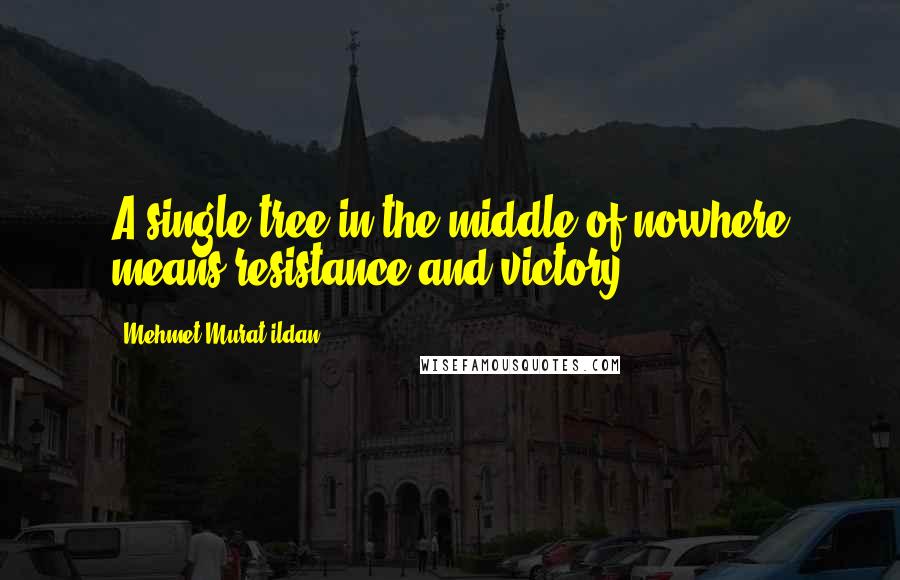 Mehmet Murat Ildan Quotes: A single tree in the middle of nowhere means resistance and victory!