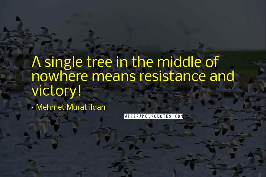 Mehmet Murat Ildan Quotes: A single tree in the middle of nowhere means resistance and victory!