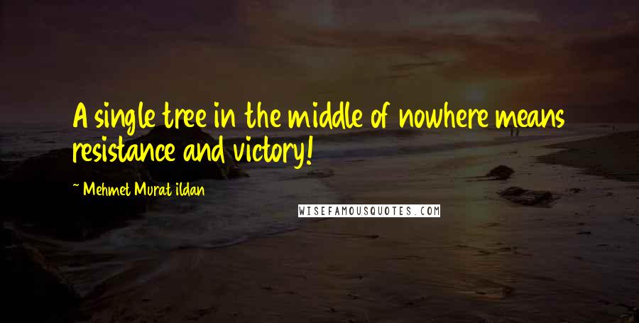 Mehmet Murat Ildan Quotes: A single tree in the middle of nowhere means resistance and victory!