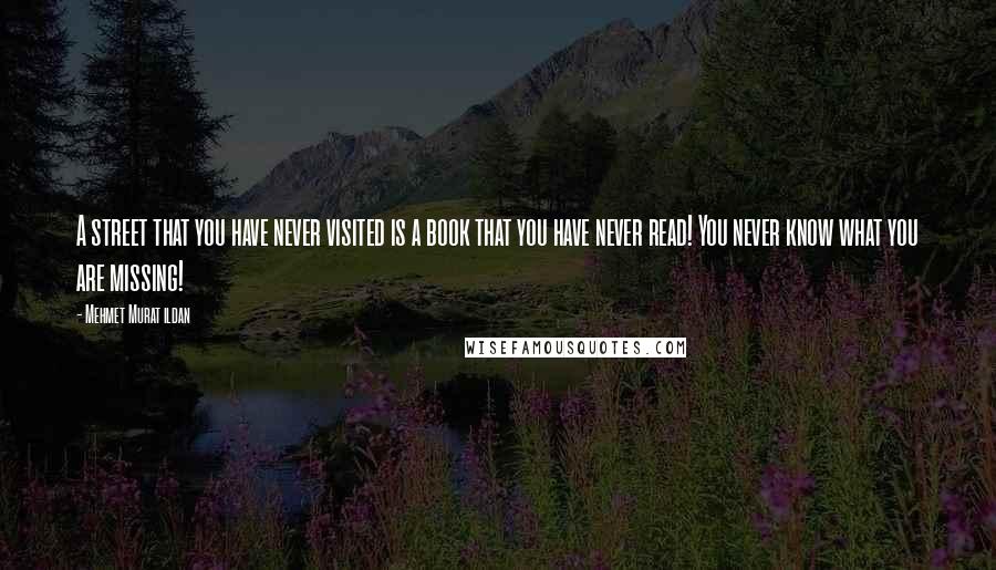 Mehmet Murat Ildan Quotes: A street that you have never visited is a book that you have never read! You never know what you are missing!
