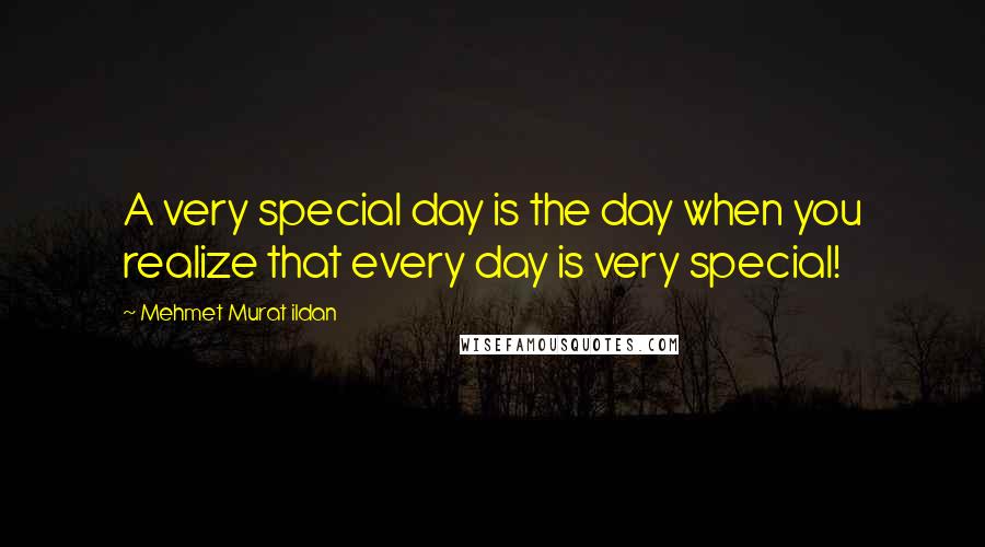 Mehmet Murat Ildan Quotes: A very special day is the day when you realize that every day is very special!