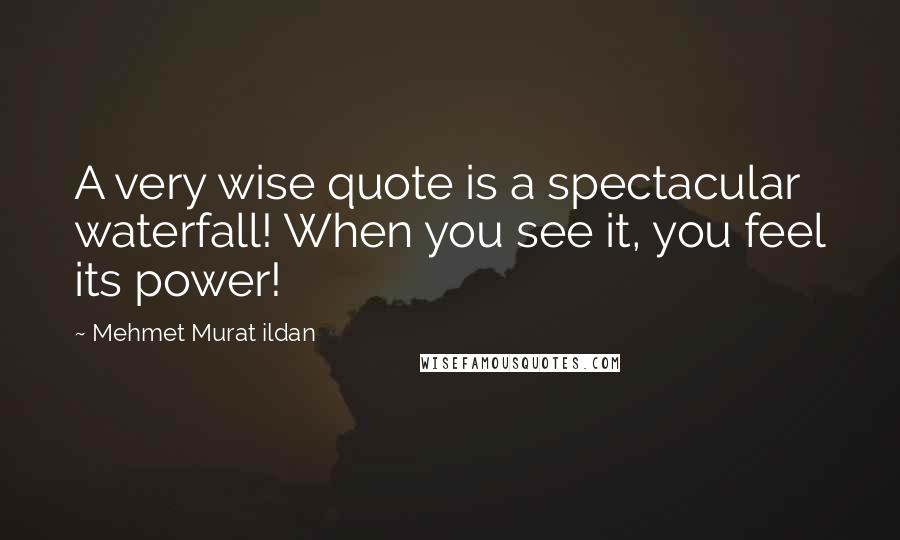Mehmet Murat Ildan Quotes: A very wise quote is a spectacular waterfall! When you see it, you feel its power!