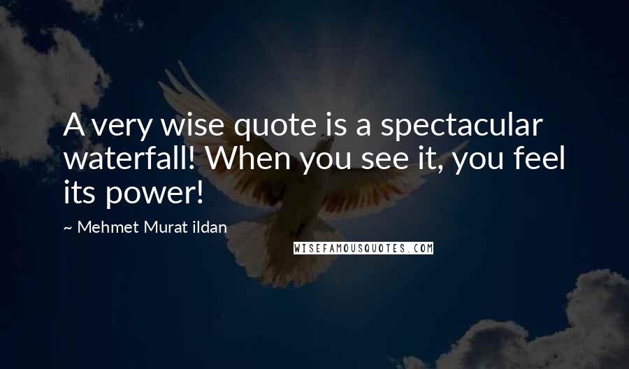 Mehmet Murat Ildan Quotes: A very wise quote is a spectacular waterfall! When you see it, you feel its power!