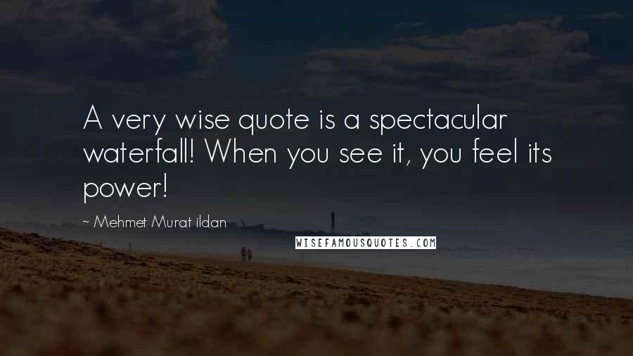 Mehmet Murat Ildan Quotes: A very wise quote is a spectacular waterfall! When you see it, you feel its power!
