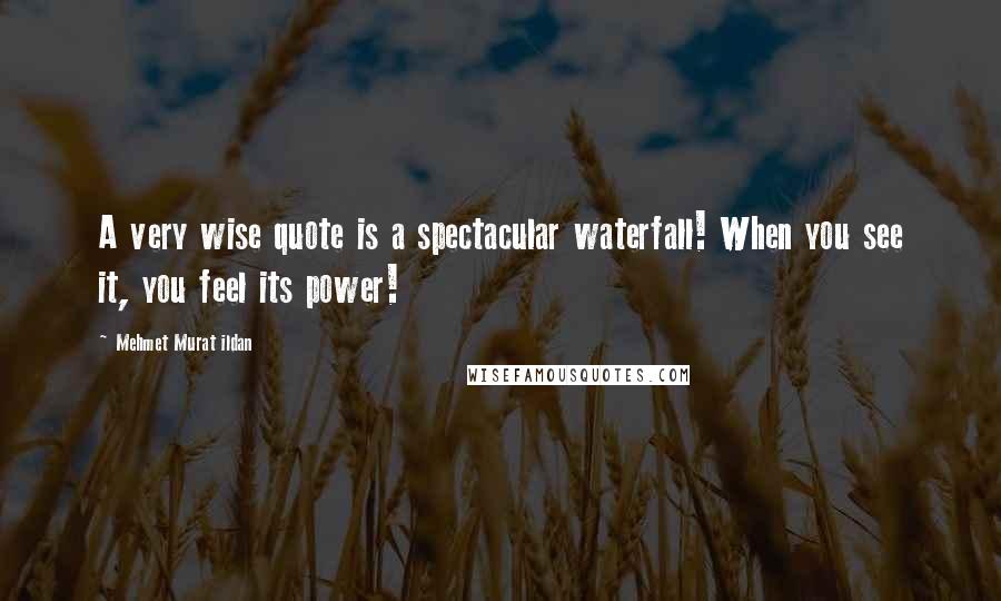 Mehmet Murat Ildan Quotes: A very wise quote is a spectacular waterfall! When you see it, you feel its power!