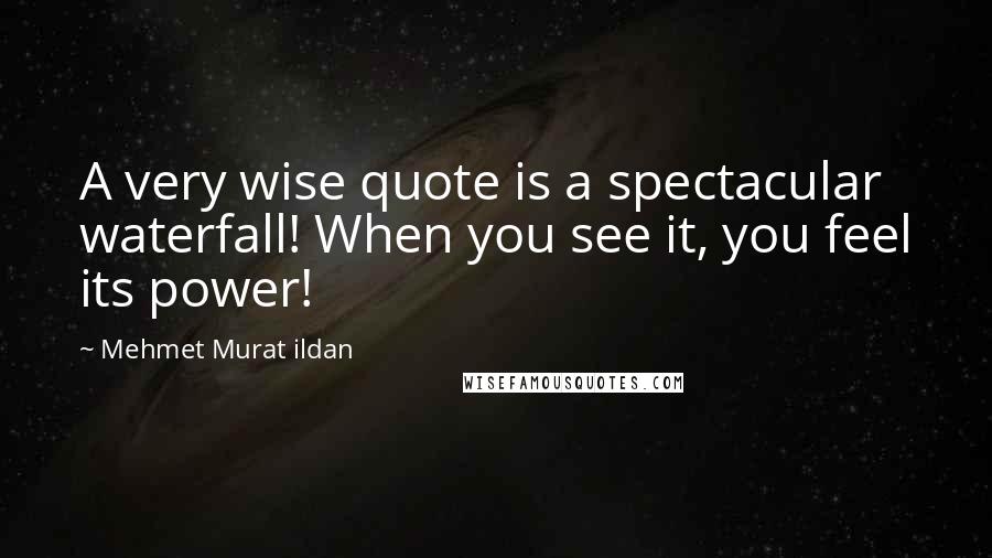 Mehmet Murat Ildan Quotes: A very wise quote is a spectacular waterfall! When you see it, you feel its power!