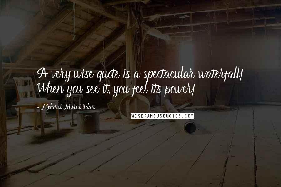 Mehmet Murat Ildan Quotes: A very wise quote is a spectacular waterfall! When you see it, you feel its power!