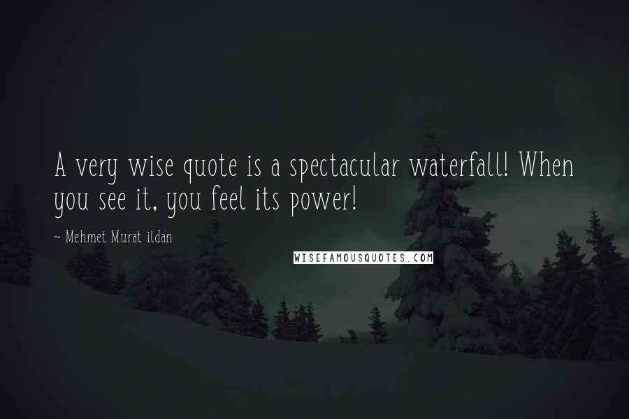 Mehmet Murat Ildan Quotes: A very wise quote is a spectacular waterfall! When you see it, you feel its power!