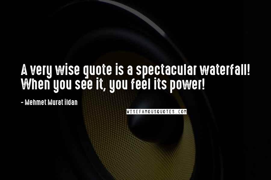 Mehmet Murat Ildan Quotes: A very wise quote is a spectacular waterfall! When you see it, you feel its power!