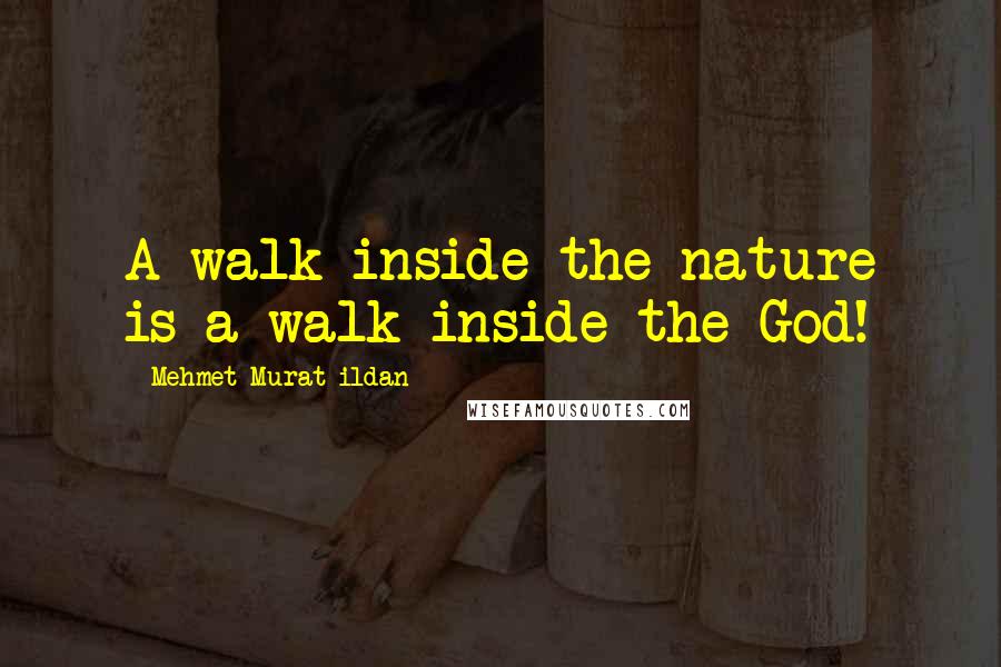 Mehmet Murat Ildan Quotes: A walk inside the nature is a walk inside the God!