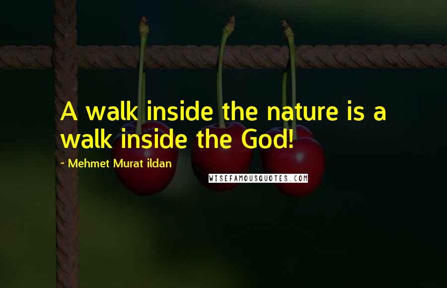 Mehmet Murat Ildan Quotes: A walk inside the nature is a walk inside the God!