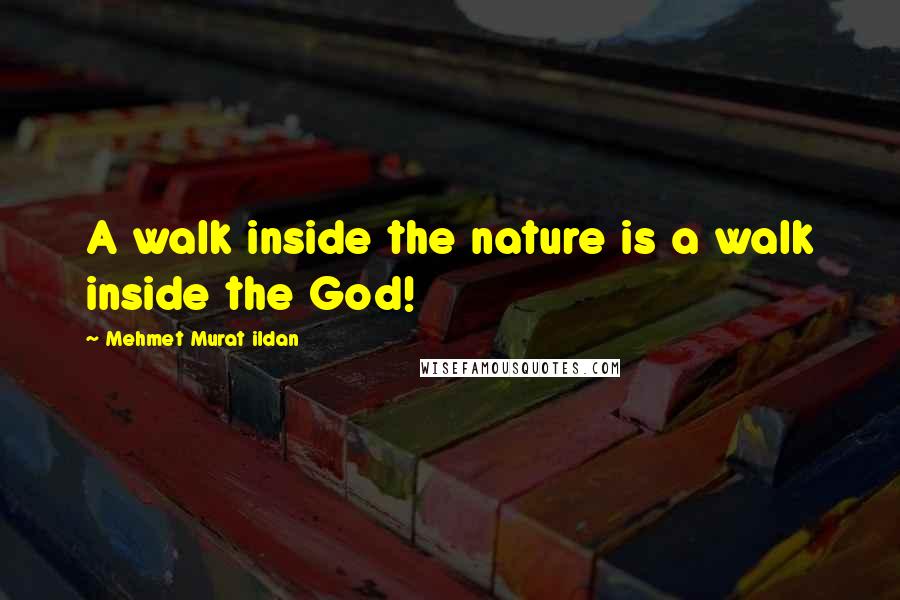 Mehmet Murat Ildan Quotes: A walk inside the nature is a walk inside the God!