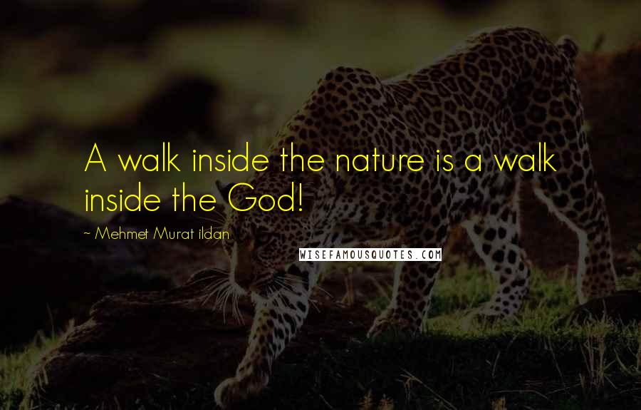 Mehmet Murat Ildan Quotes: A walk inside the nature is a walk inside the God!