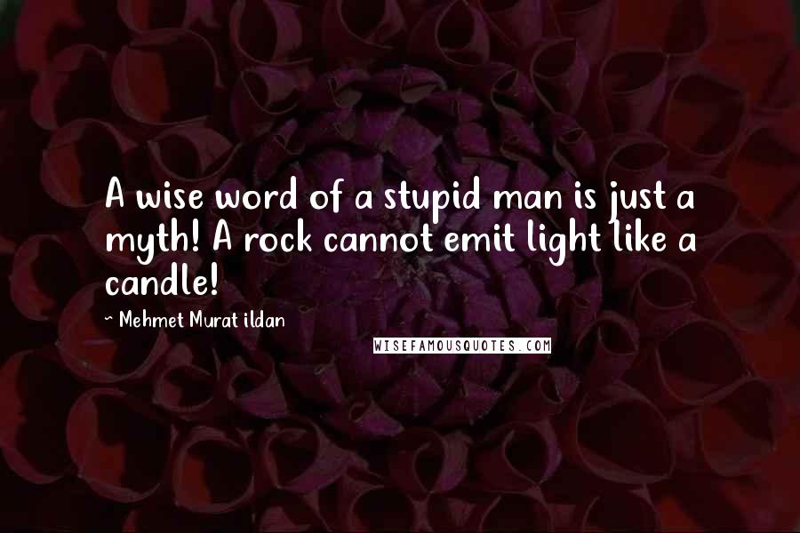Mehmet Murat Ildan Quotes: A wise word of a stupid man is just a myth! A rock cannot emit light like a candle!