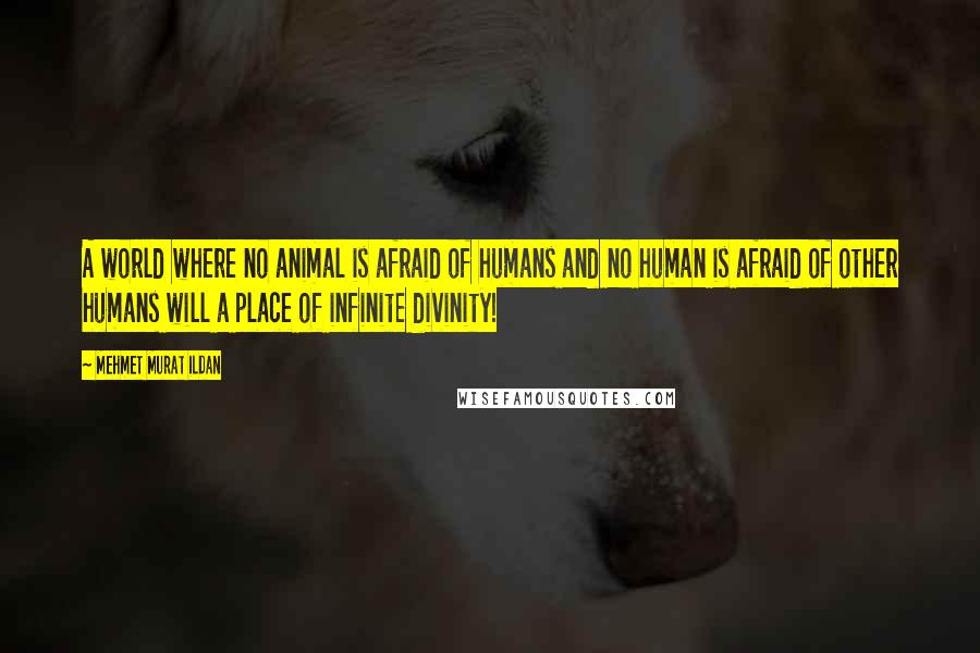 Mehmet Murat Ildan Quotes: A world where no animal is afraid of humans and no human is afraid of other humans will a place of infinite divinity!