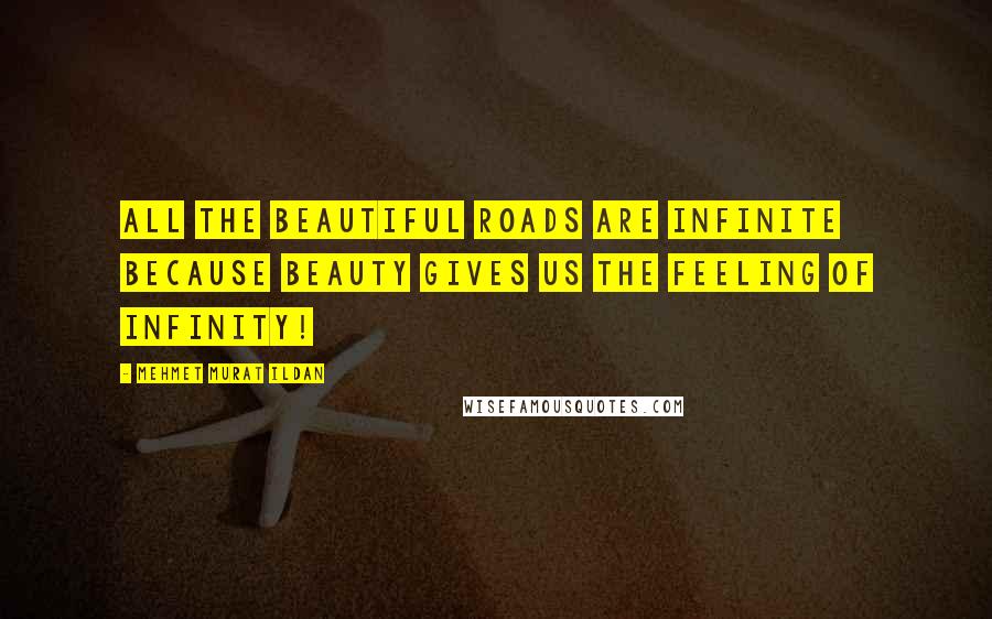 Mehmet Murat Ildan Quotes: All the beautiful roads are infinite because beauty gives us the feeling of infinity!