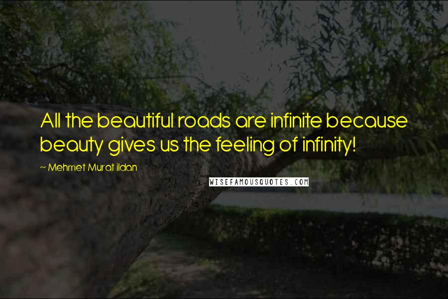 Mehmet Murat Ildan Quotes: All the beautiful roads are infinite because beauty gives us the feeling of infinity!