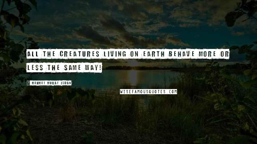 Mehmet Murat Ildan Quotes: All the creatures living on Earth behave more or less the same way!