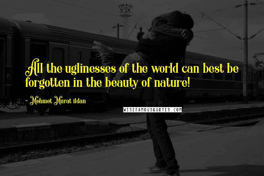 Mehmet Murat Ildan Quotes: All the uglinesses of the world can best be forgotten in the beauty of nature!