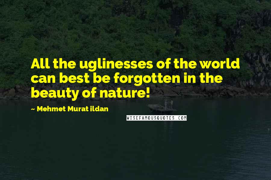 Mehmet Murat Ildan Quotes: All the uglinesses of the world can best be forgotten in the beauty of nature!