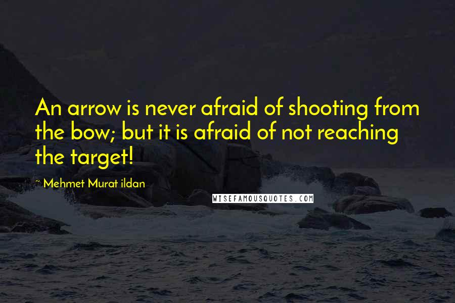 Mehmet Murat Ildan Quotes: An arrow is never afraid of shooting from the bow; but it is afraid of not reaching the target!