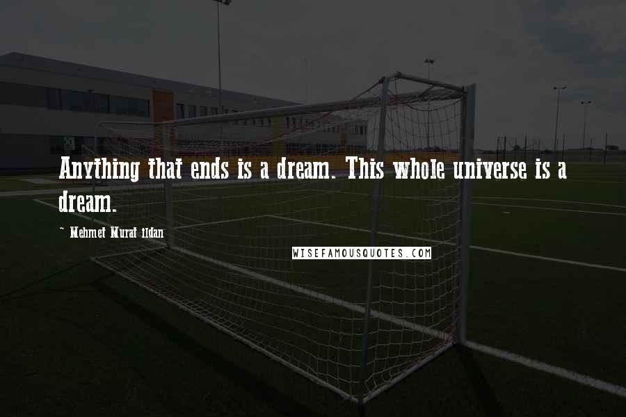 Mehmet Murat Ildan Quotes: Anything that ends is a dream. This whole universe is a dream.
