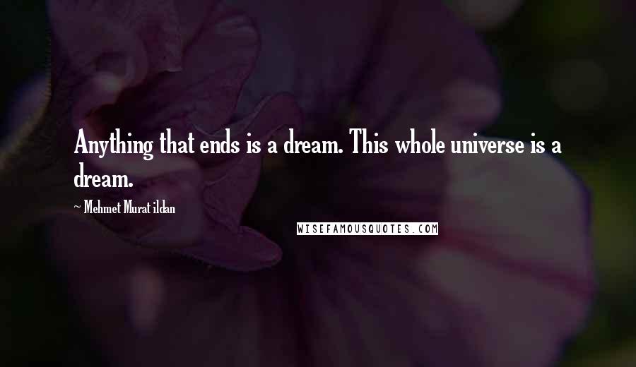 Mehmet Murat Ildan Quotes: Anything that ends is a dream. This whole universe is a dream.