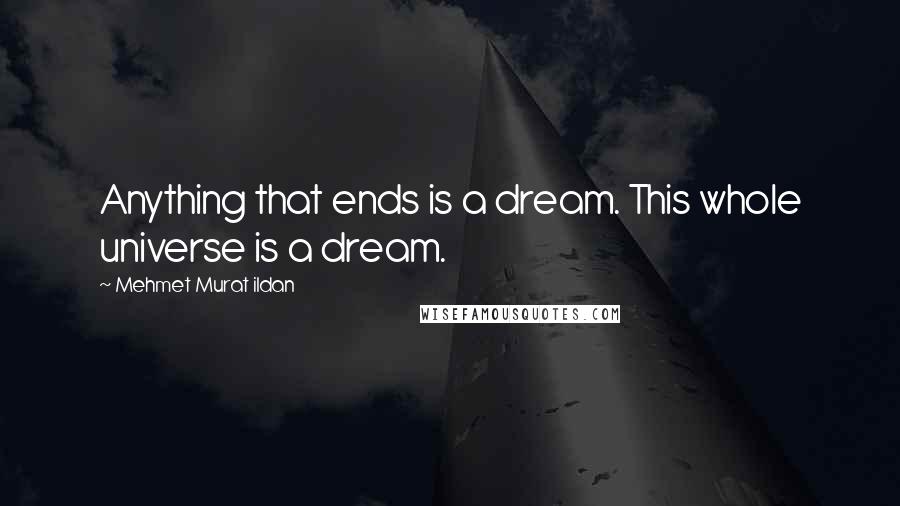 Mehmet Murat Ildan Quotes: Anything that ends is a dream. This whole universe is a dream.