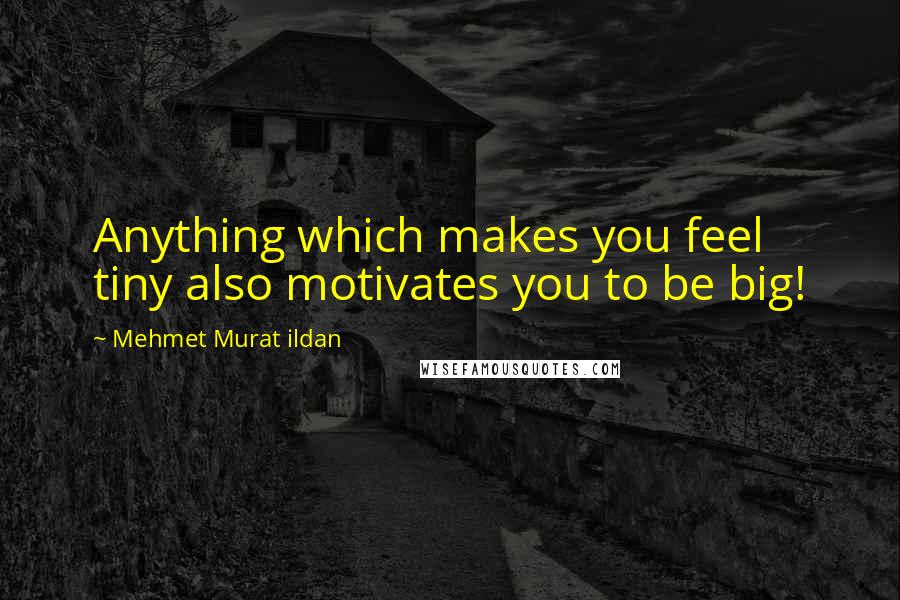 Mehmet Murat Ildan Quotes: Anything which makes you feel tiny also motivates you to be big!